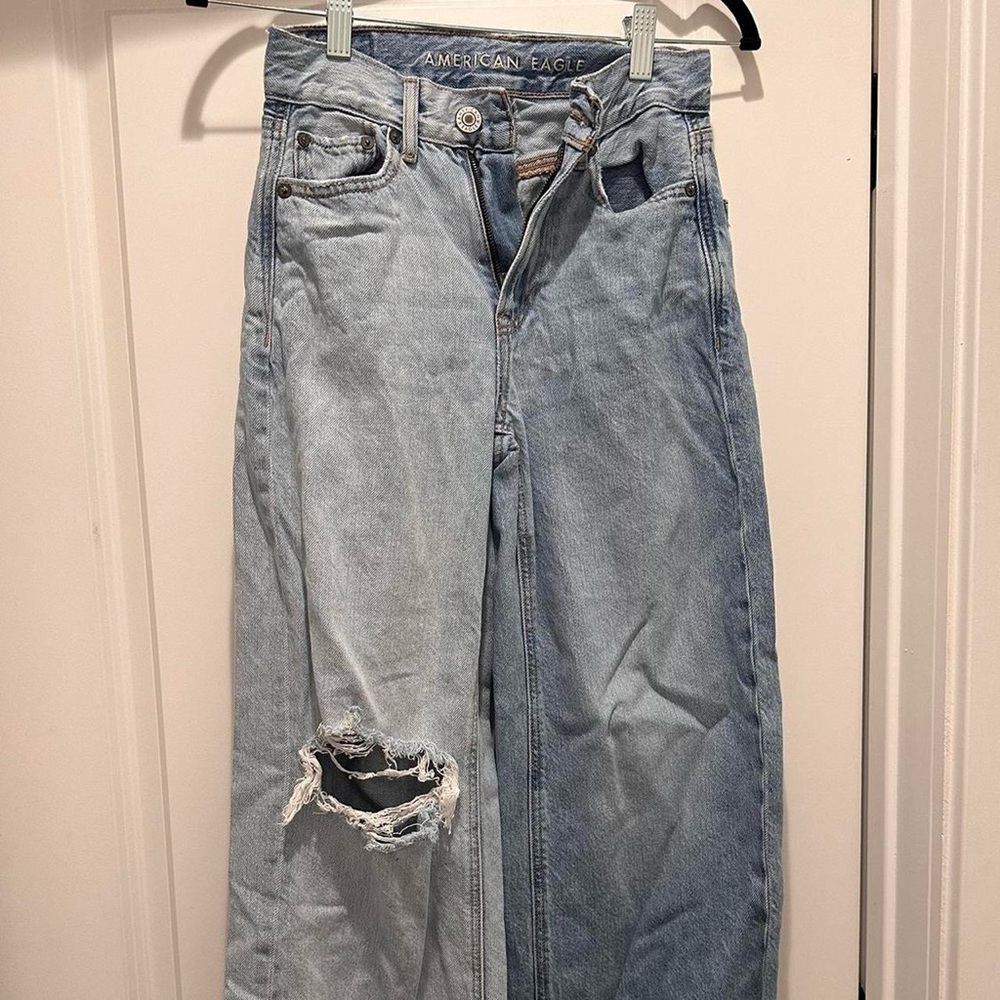 Dual Tone Wide Leg Jeans